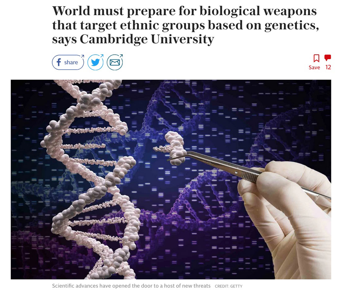 World must prepare for biological weapons that target ethnic groups based on genetics, says Cambridge University
