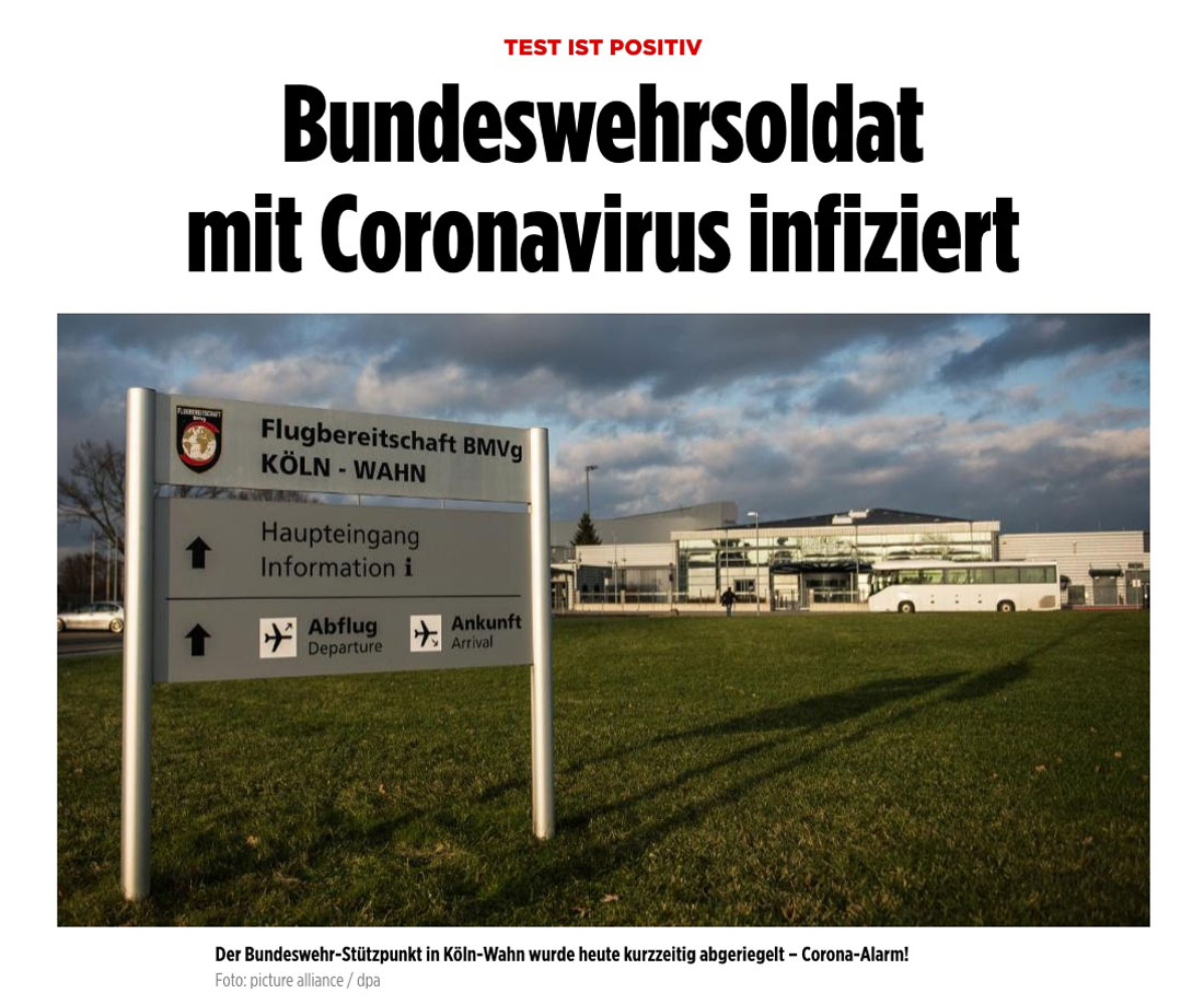 Bundeswehrsoldat mit Coronavirus infiziert