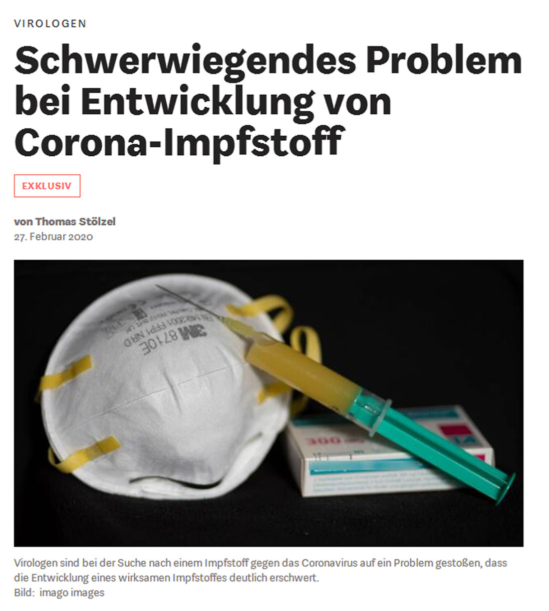 Schwerwiegendes Problem bei Entwicklung von Corona-Impfstoff